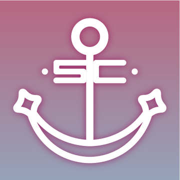 SailorChips logo. A crescent moon and stars form the base of an anchor, while the letters “s” and “c” form the stock bar.